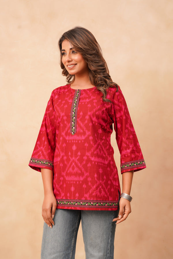 RANI IKAT PRINTED SHORT TOP