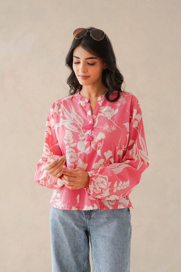 Pink Floral Everyday Top