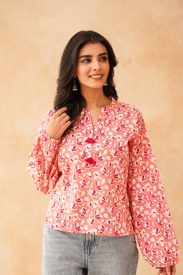 Pink Floral Everyday Top